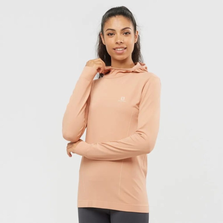 Apricot Salomon Essential Seamless Women\'s Sweatshirt | PH 73264K